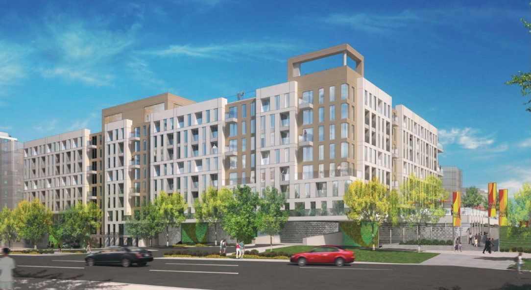 A rendering of the proposed apartment complex.